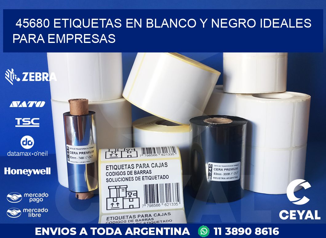 45680 ETIQUETAS EN BLANCO Y NEGRO IDEALES PARA EMPRESAS