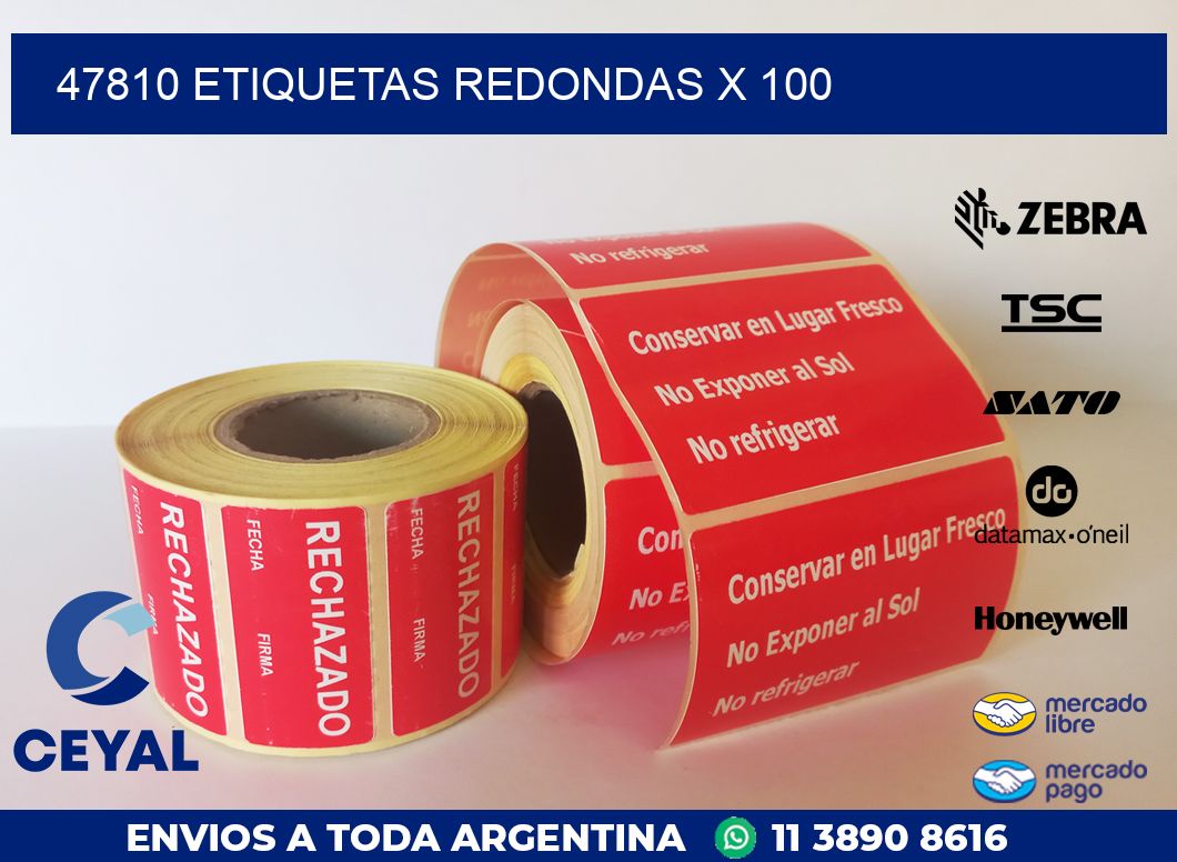 47810 ETIQUETAS REDONDAS X 100