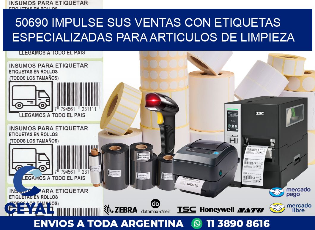 50690 IMPULSE SUS VENTAS CON ETIQUETAS ESPECIALIZADAS PARA ARTICULOS DE LIMPIEZA