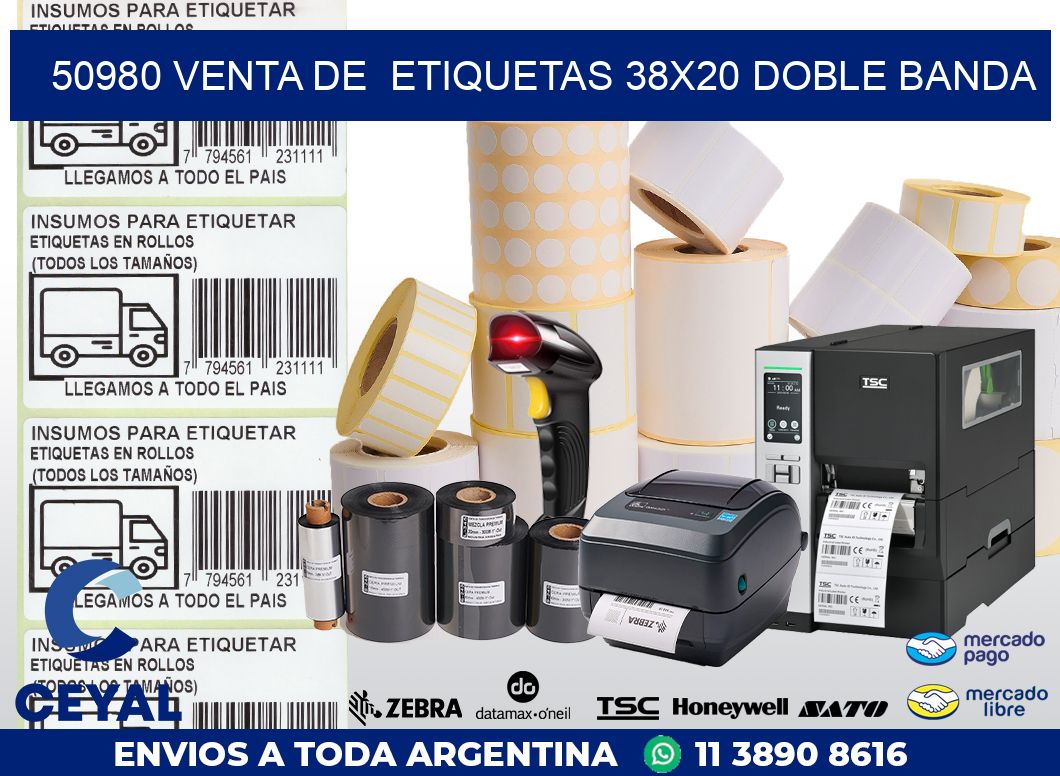 50980 VENTA DE  ETIQUETAS 38X20 DOBLE BANDA