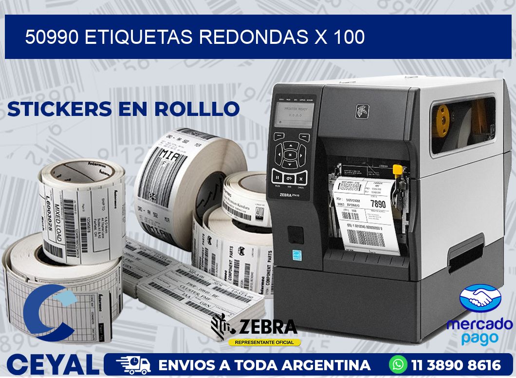 50990 ETIQUETAS REDONDAS X 100