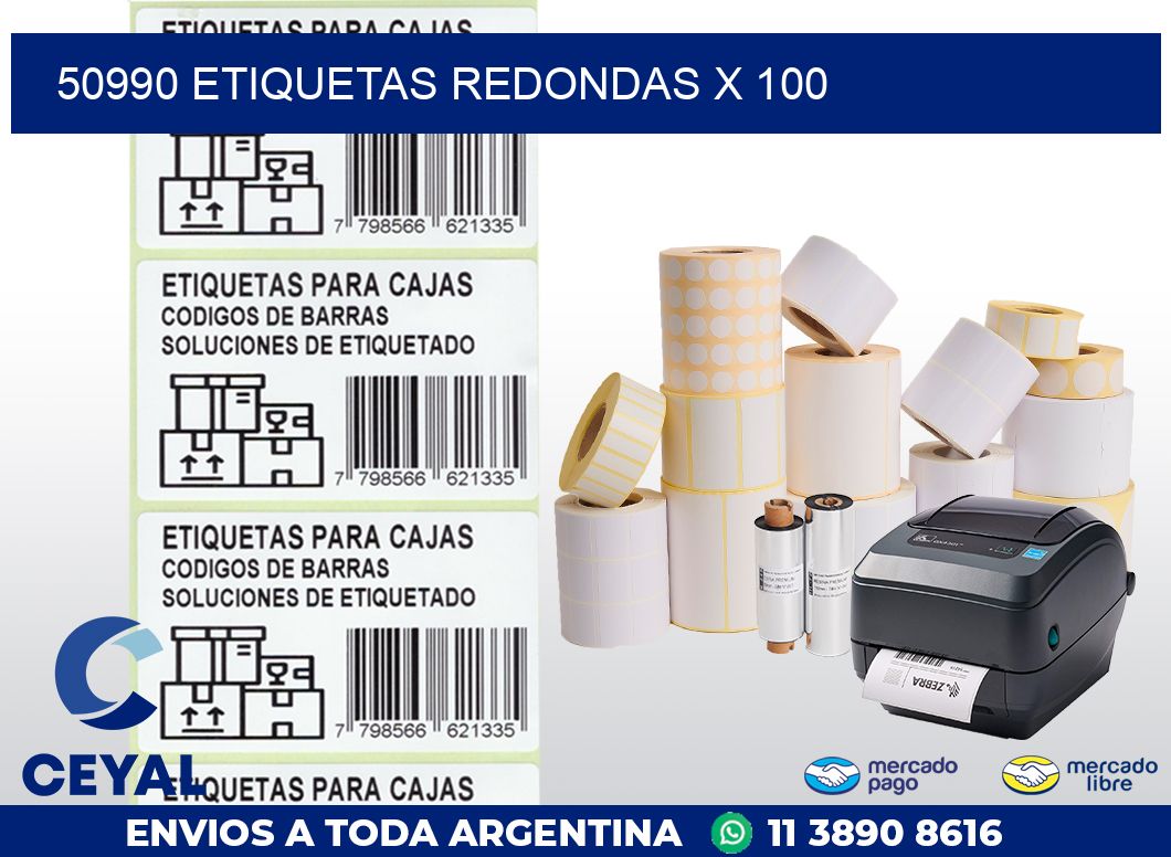 50990 ETIQUETAS REDONDAS X 100