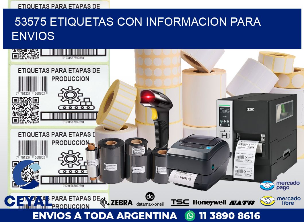 53575 ETIQUETAS CON INFORMACION PARA ENVIOS