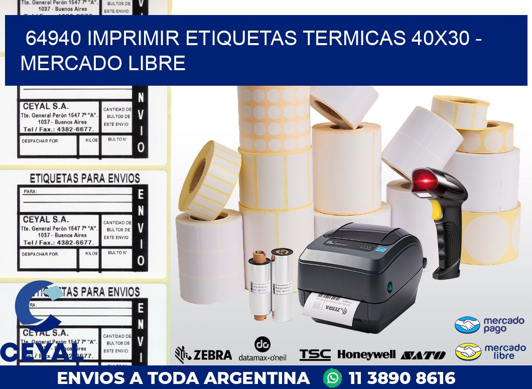 64940 IMPRIMIR ETIQUETAS TERMICAS 40X30 - MERCADO LIBRE
