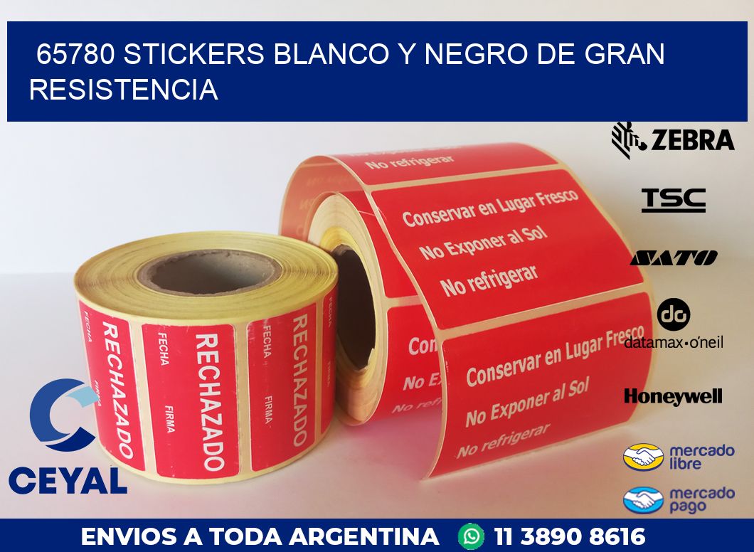 65780 STICKERS BLANCO Y NEGRO DE GRAN RESISTENCIA