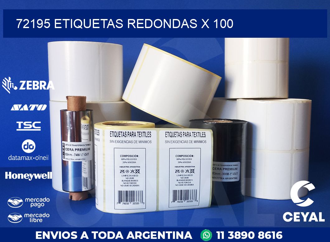 72195 ETIQUETAS REDONDAS X 100