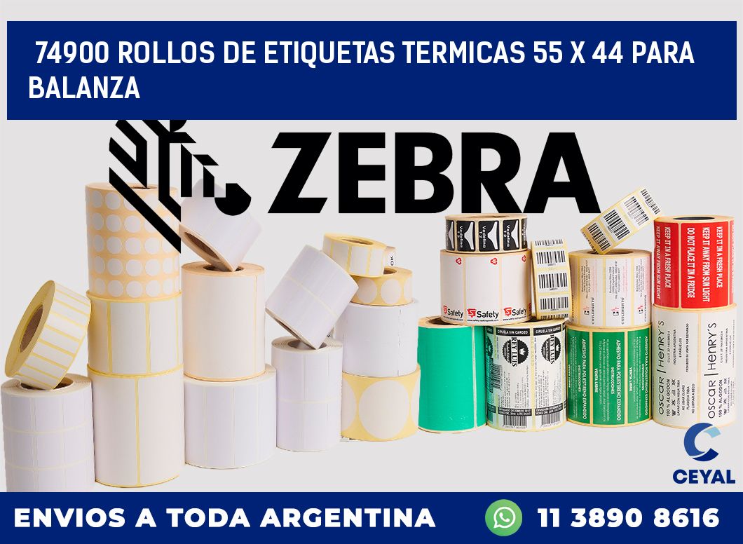 74900 ROLLOS DE ETIQUETAS TERMICAS 55 X 44 PARA BALANZA