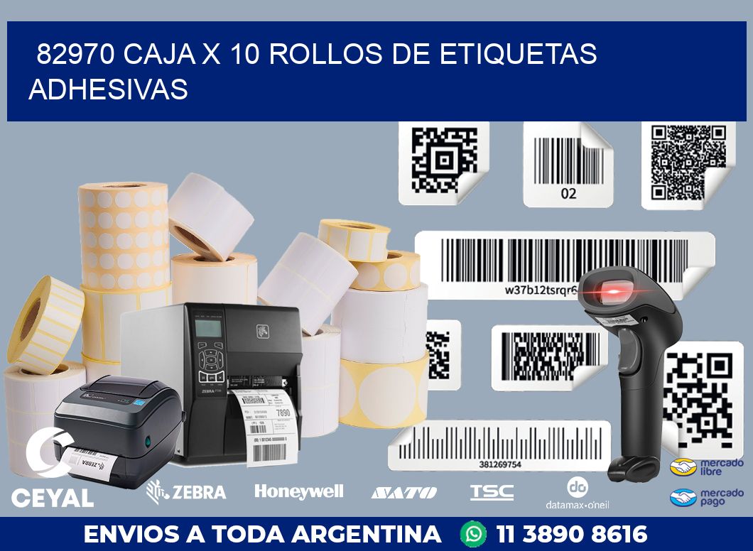 82970 CAJA X 10 ROLLOS DE ETIQUETAS ADHESIVAS