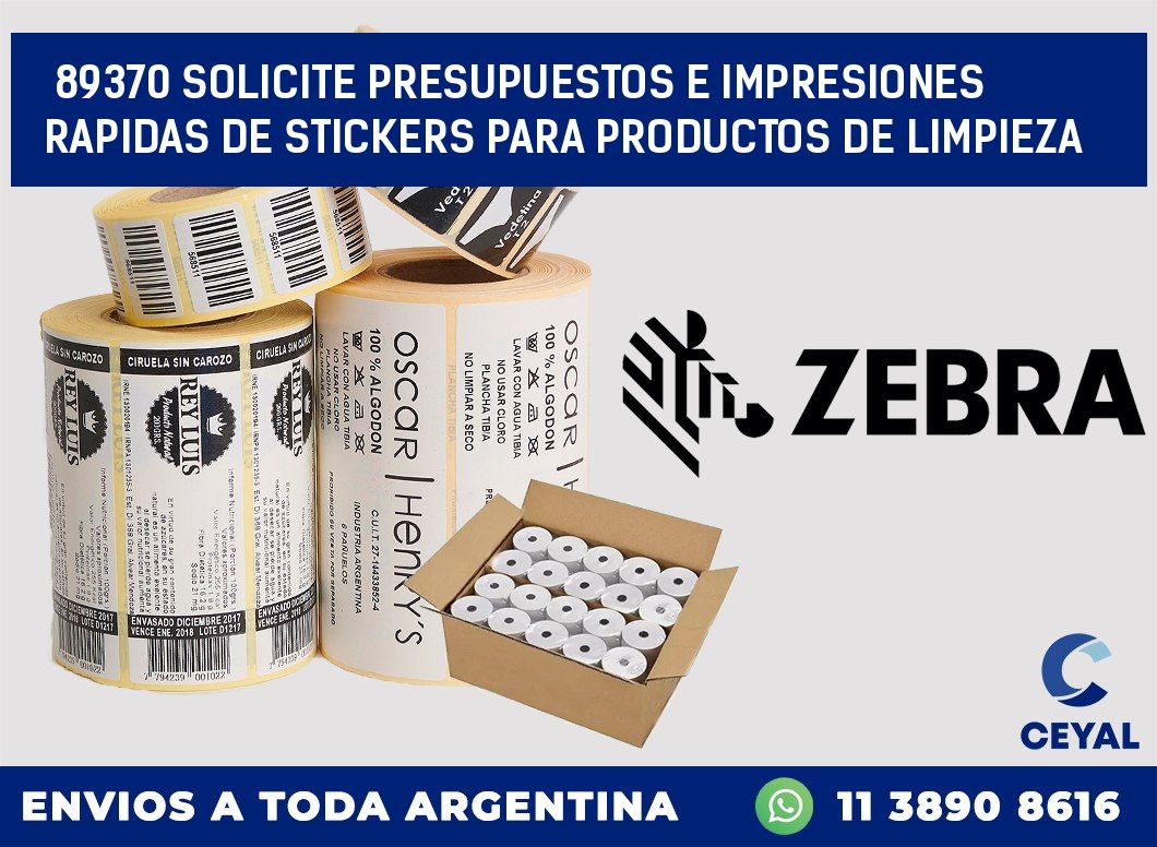 89370 SOLICITE PRESUPUESTOS E IMPRESIONES RAPIDAS DE STICKERS PARA PRODUCTOS DE LIMPIEZA