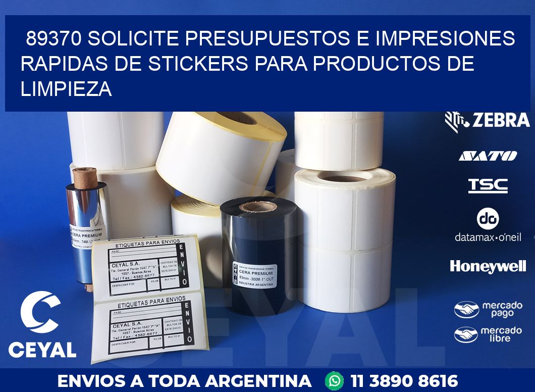 89370 SOLICITE PRESUPUESTOS E IMPRESIONES RAPIDAS DE STICKERS PARA PRODUCTOS DE LIMPIEZA