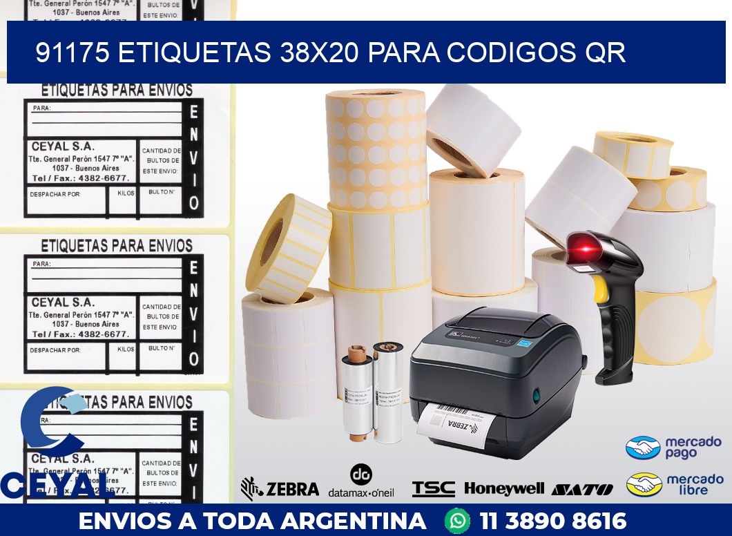 91175 ETIQUETAS 38X20 PARA CODIGOS QR