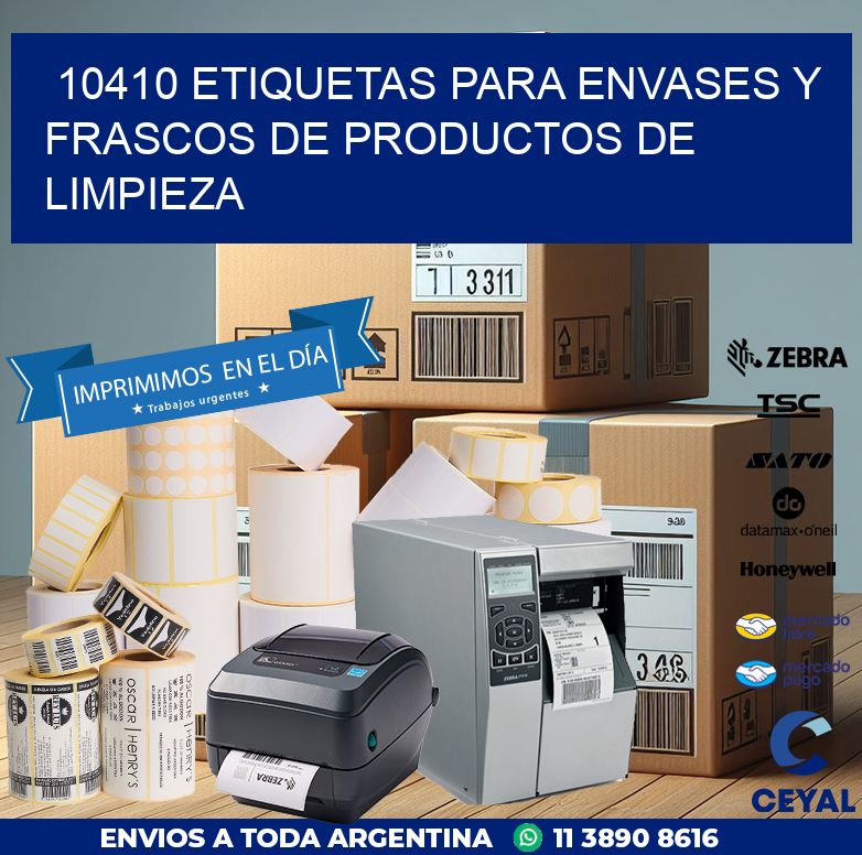 10410 ETIQUETAS PARA ENVASES Y FRASCOS DE PRODUCTOS DE LIMPIEZA