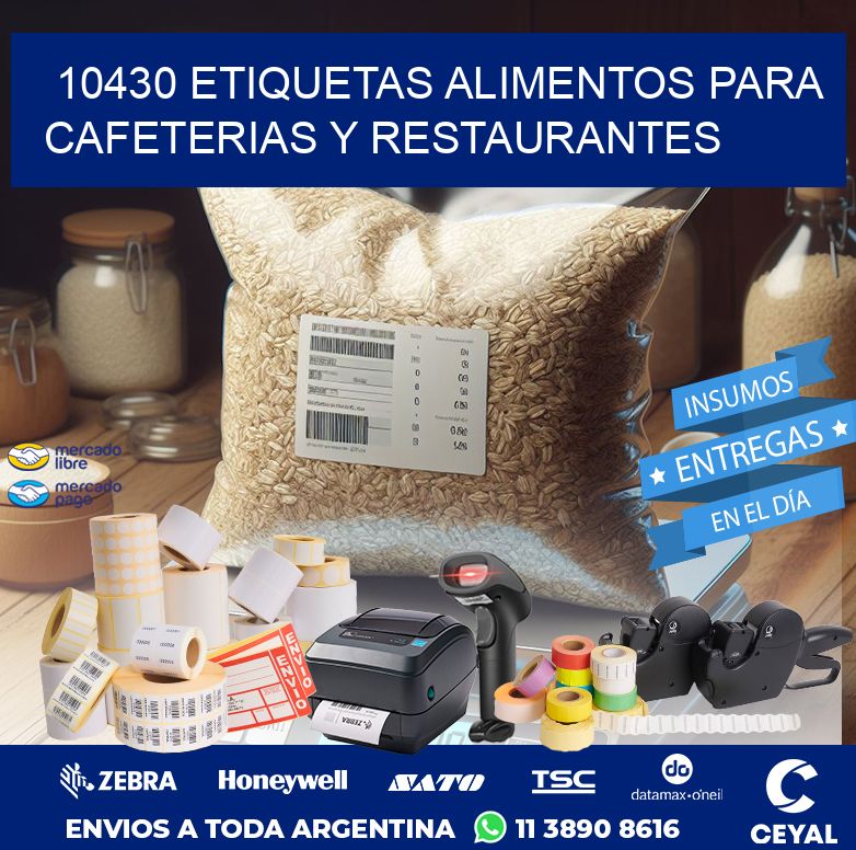 10430 ETIQUETAS ALIMENTOS PARA CAFETERIAS Y RESTAURANTES