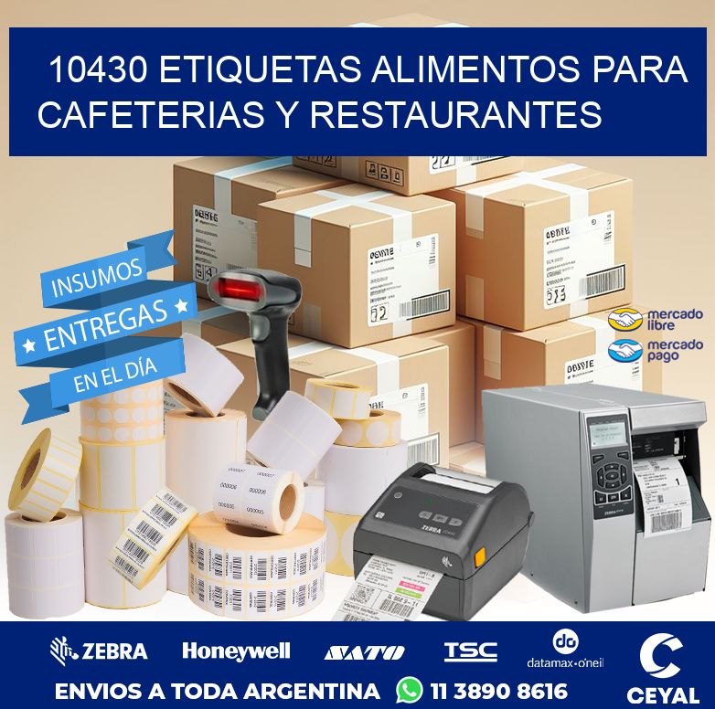 10430 ETIQUETAS ALIMENTOS PARA CAFETERIAS Y RESTAURANTES