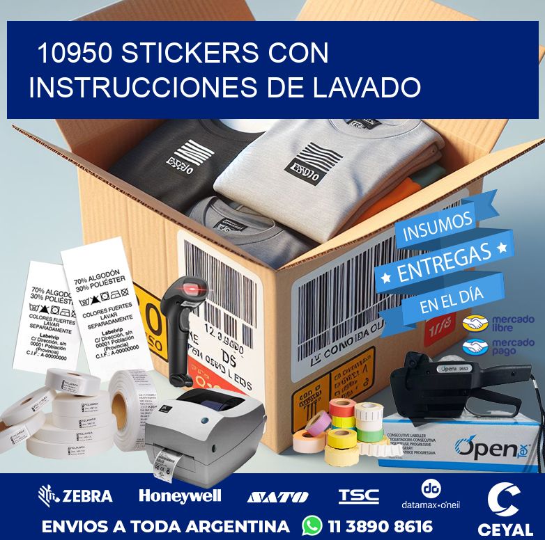 10950 STICKERS CON INSTRUCCIONES DE LAVADO
