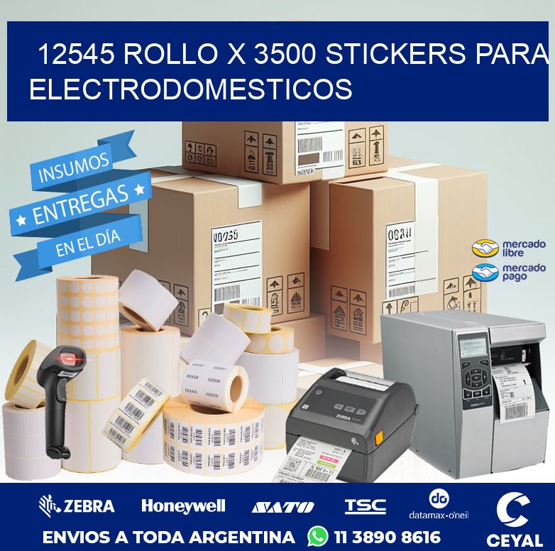 12545 ROLLO X 3500 STICKERS PARA ELECTRODOMESTICOS