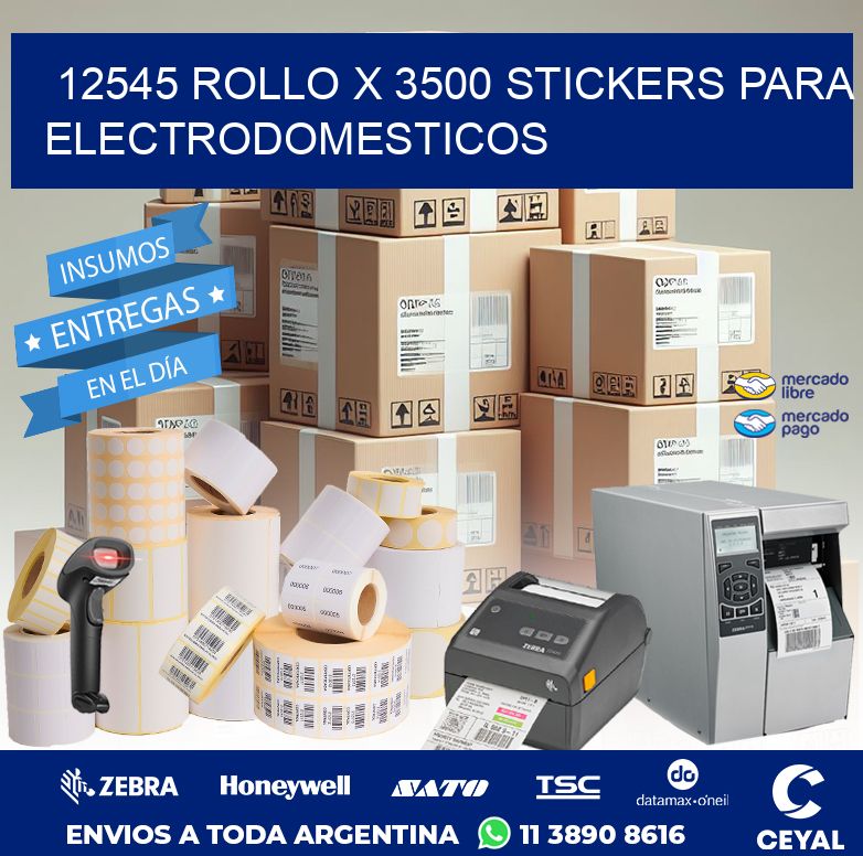 12545 ROLLO X 3500 STICKERS PARA ELECTRODOMESTICOS