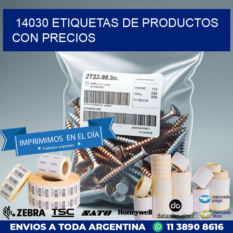 14030 ETIQUETAS DE PRODUCTOS CON PRECIOS