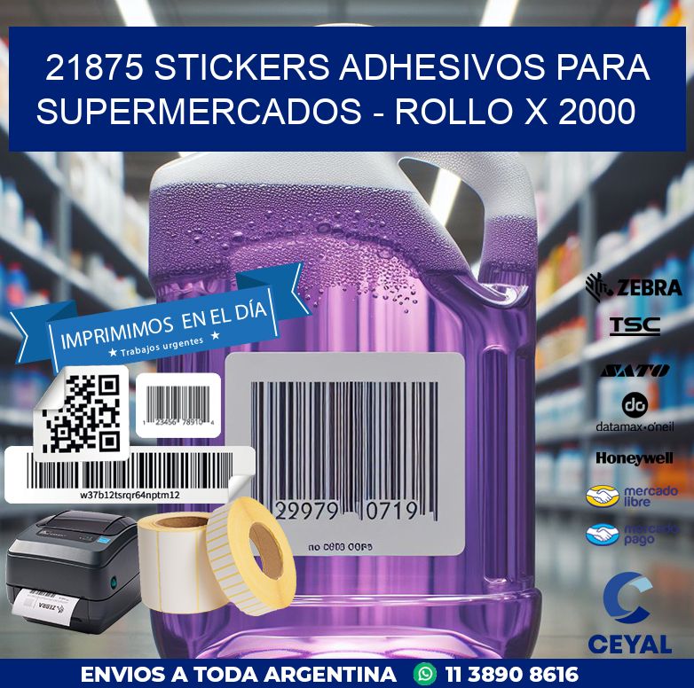 21875 STICKERS ADHESIVOS PARA SUPERMERCADOS - ROLLO X 2000