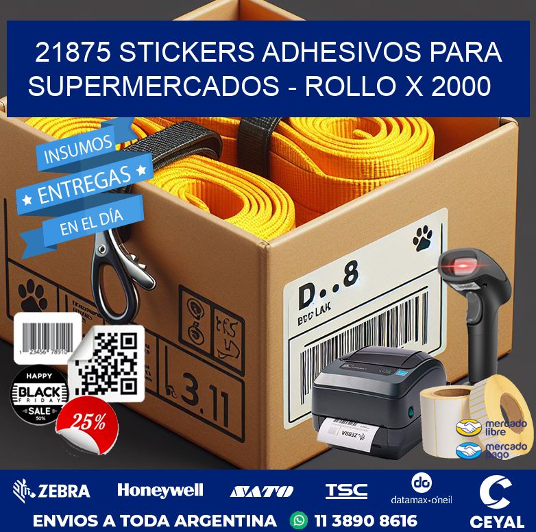 21875 STICKERS ADHESIVOS PARA SUPERMERCADOS - ROLLO X 2000