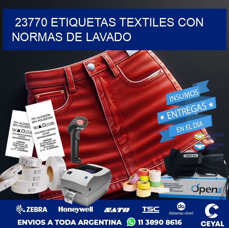 23770 ETIQUETAS TEXTILES CON NORMAS DE LAVADO