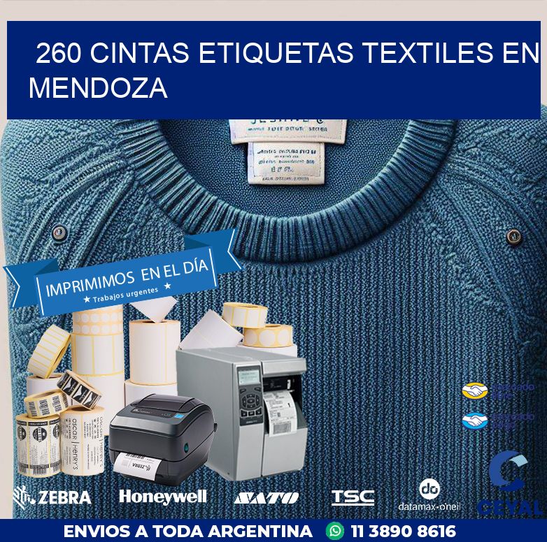 260 CINTAS ETIQUETAS TEXTILES EN MENDOZA