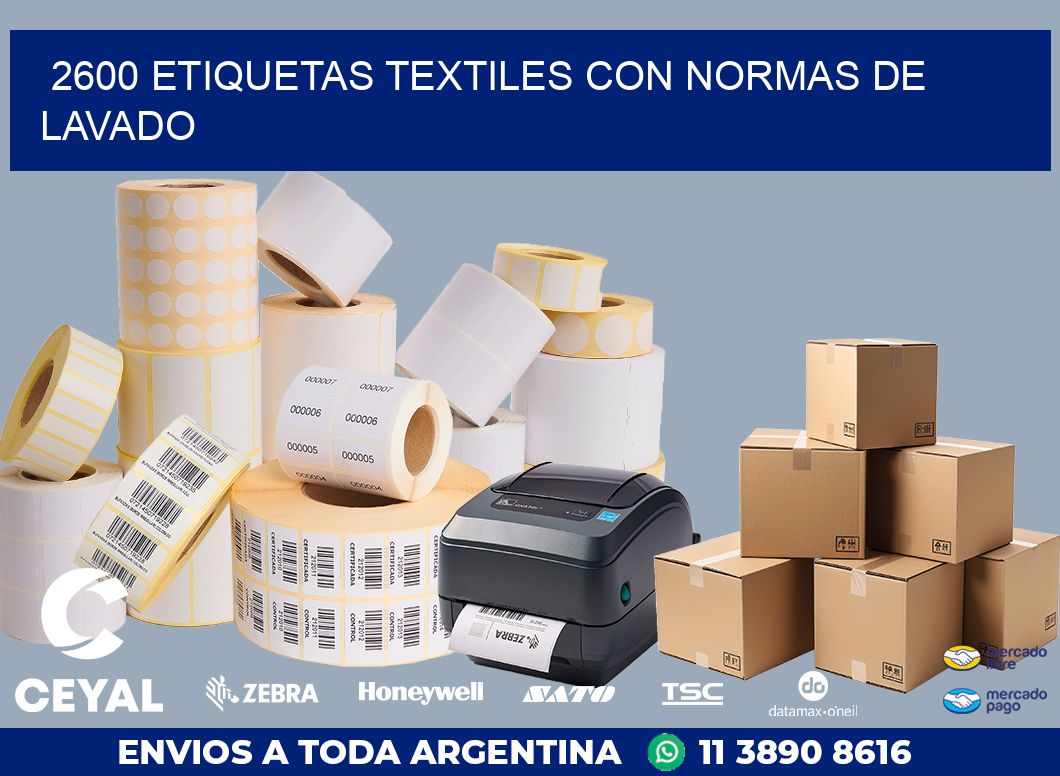 2600 ETIQUETAS TEXTILES CON NORMAS DE LAVADO