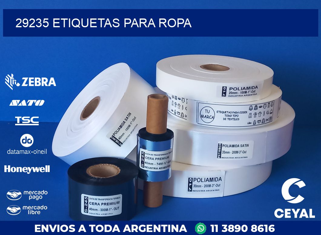 29235 ETIQUETAS PARA ROPA