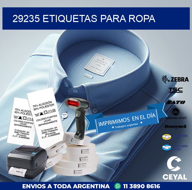 29235 ETIQUETAS PARA ROPA