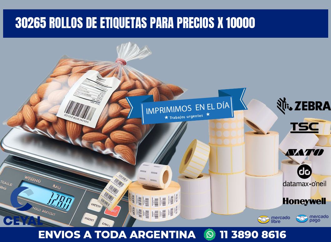 30265 ROLLOS DE ETIQUETAS PARA PRECIOS X 10000