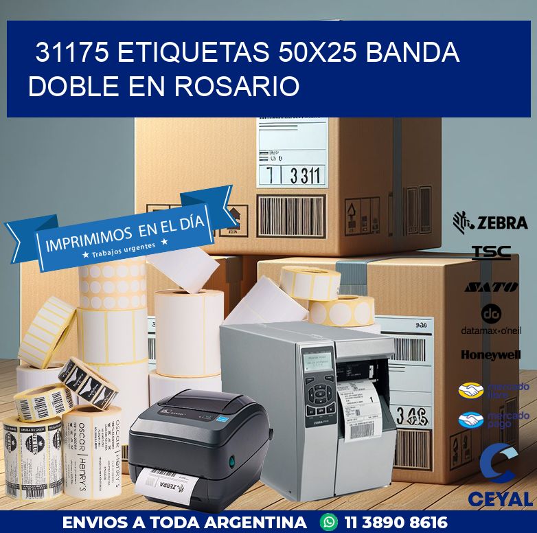 31175 ETIQUETAS 50X25 BANDA DOBLE EN ROSARIO