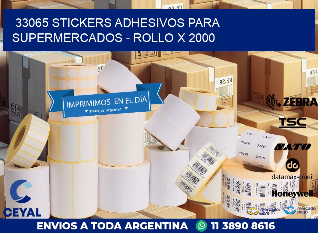 33065 STICKERS ADHESIVOS PARA SUPERMERCADOS - ROLLO X 2000
