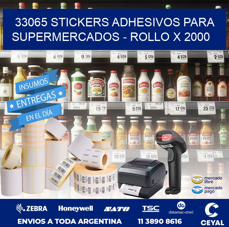 33065 STICKERS ADHESIVOS PARA SUPERMERCADOS – ROLLO X 2000