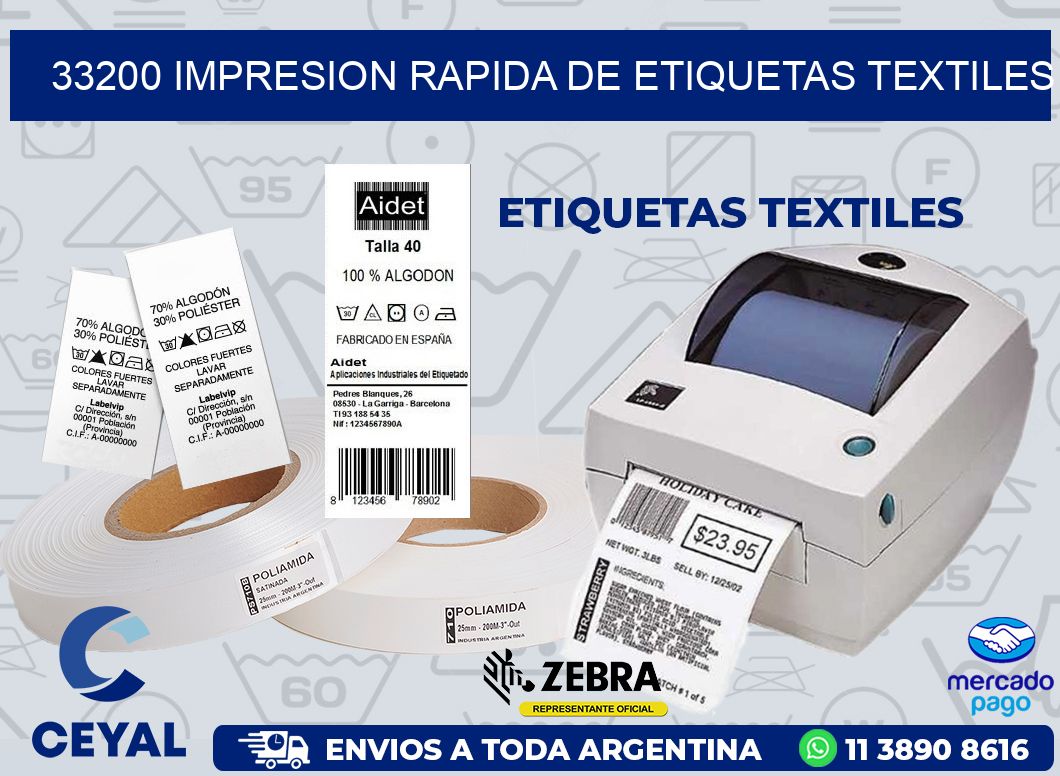 33200 IMPRESION RAPIDA DE ETIQUETAS TEXTILES