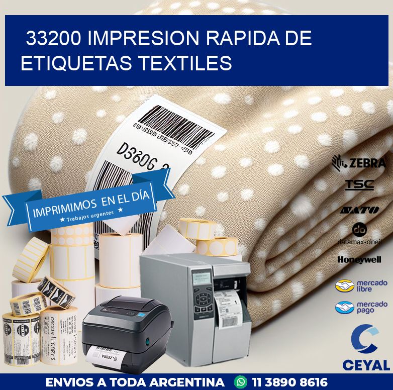 33200 IMPRESION RAPIDA DE ETIQUETAS TEXTILES