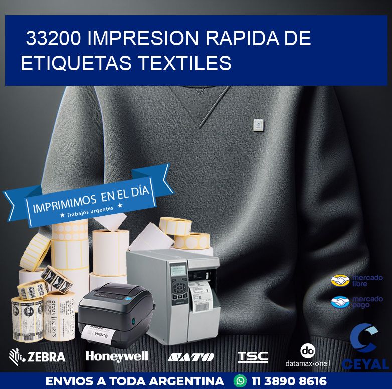 33200 IMPRESION RAPIDA DE ETIQUETAS TEXTILES