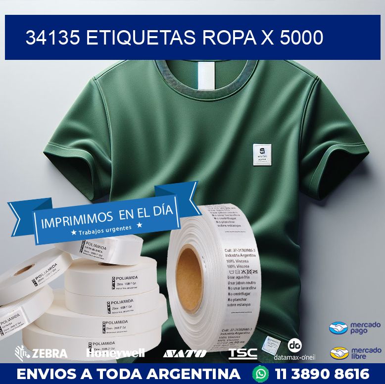 34135 ETIQUETAS ROPA X 5000