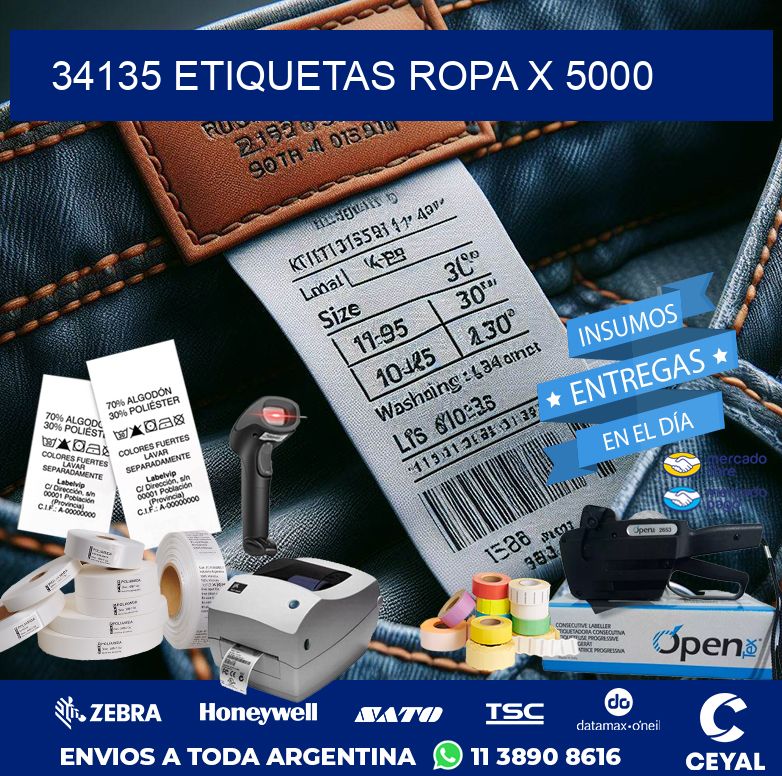 34135 ETIQUETAS ROPA X 5000