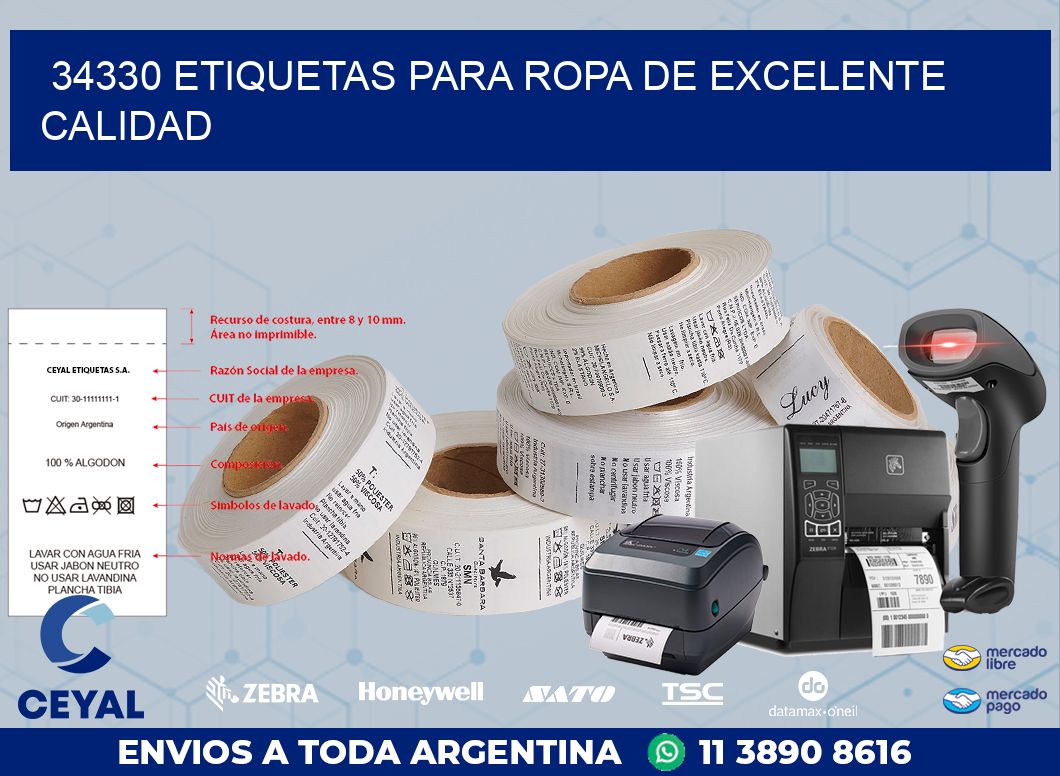 34330 ETIQUETAS PARA ROPA DE EXCELENTE CALIDAD