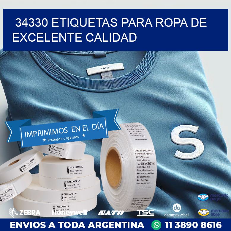 34330 ETIQUETAS PARA ROPA DE EXCELENTE CALIDAD