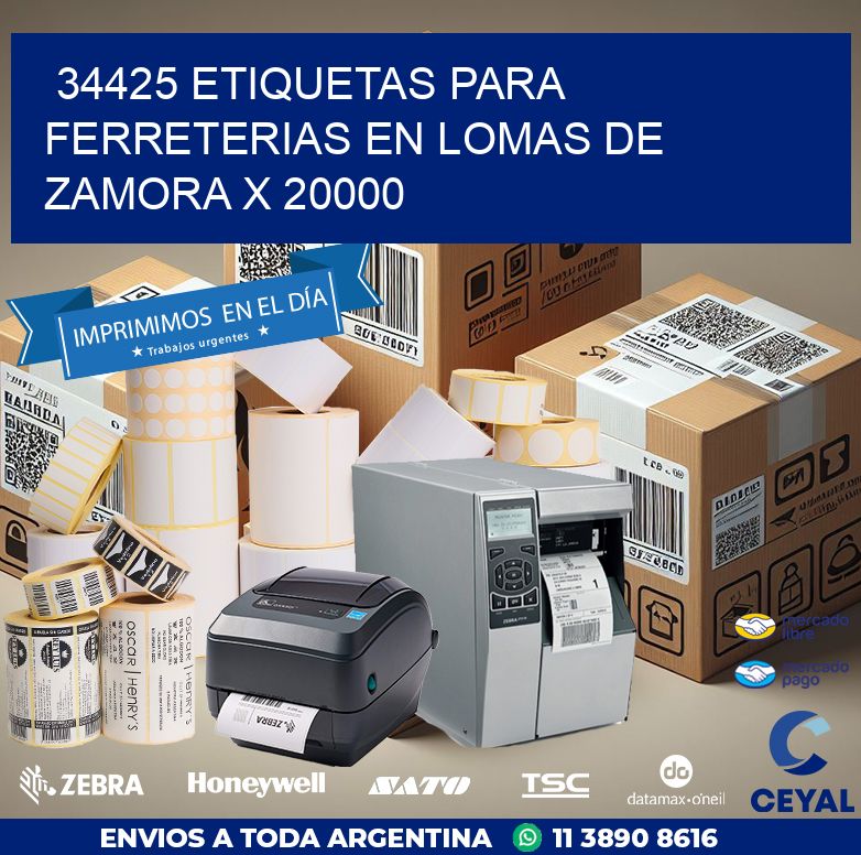 34425 ETIQUETAS PARA FERRETERIAS EN LOMAS DE ZAMORA X 20000