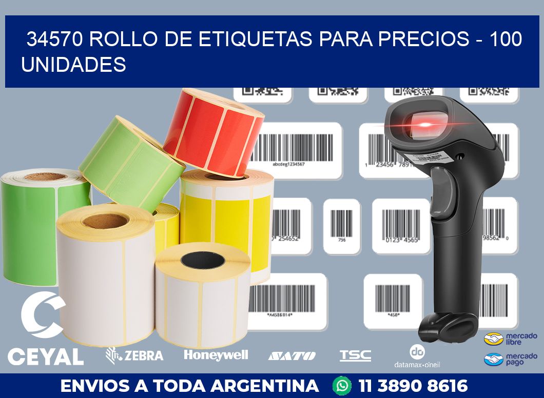 34570 ROLLO DE ETIQUETAS PARA PRECIOS - 100 UNIDADES