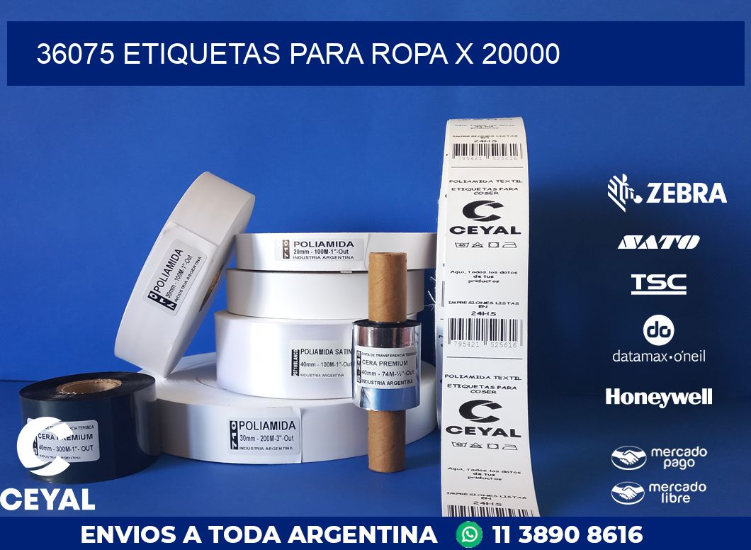 36075 ETIQUETAS PARA ROPA X 20000