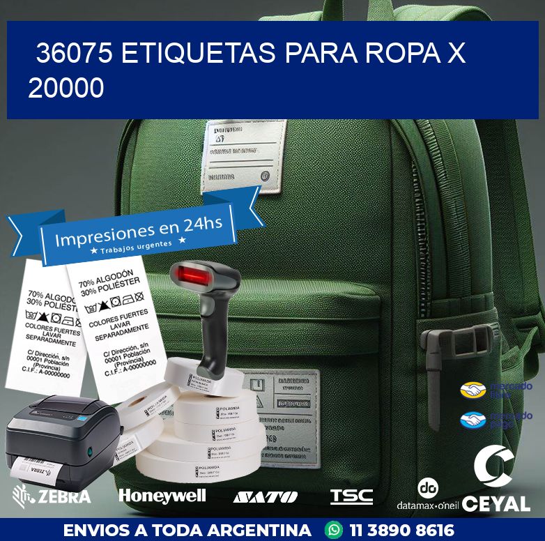 36075 ETIQUETAS PARA ROPA X 20000