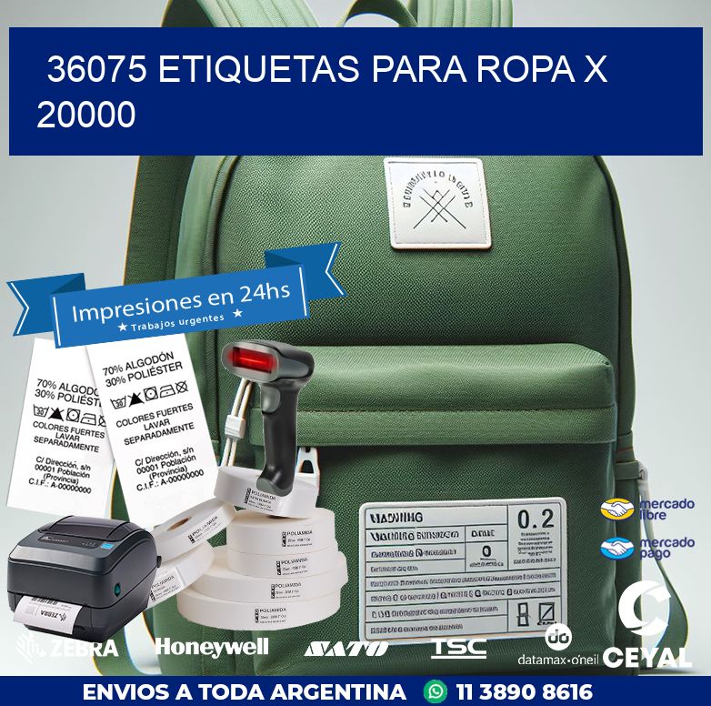 36075 ETIQUETAS PARA ROPA X 20000