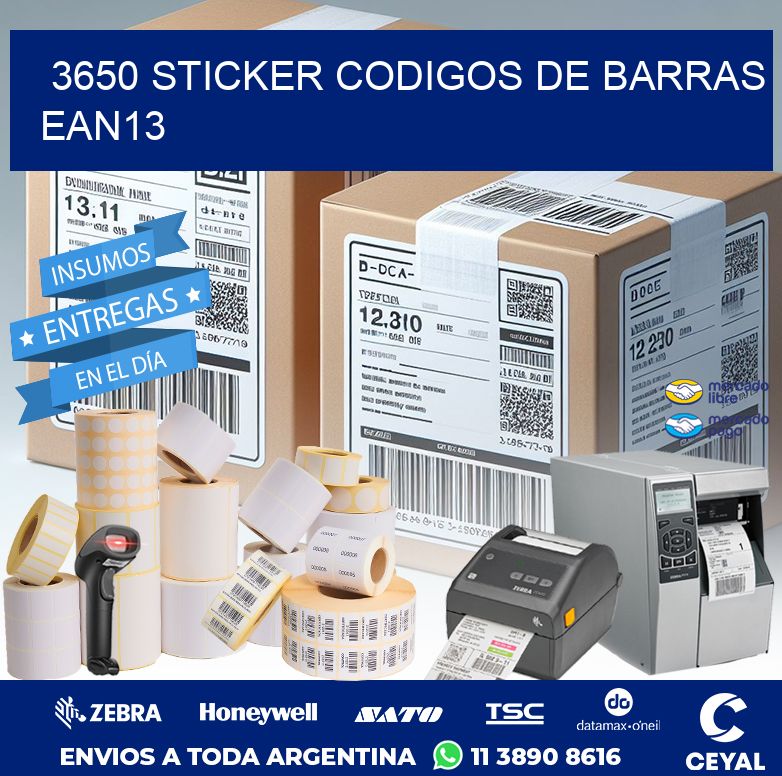3650 STICKER CODIGOS DE BARRAS EAN13