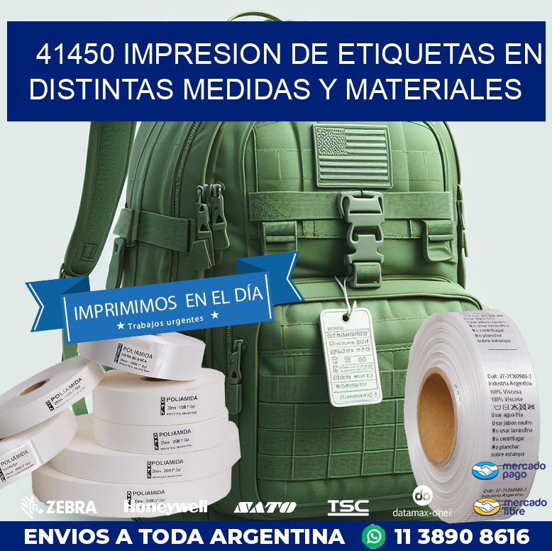 41450 IMPRESION DE ETIQUETAS EN DISTINTAS MEDIDAS Y MATERIALES