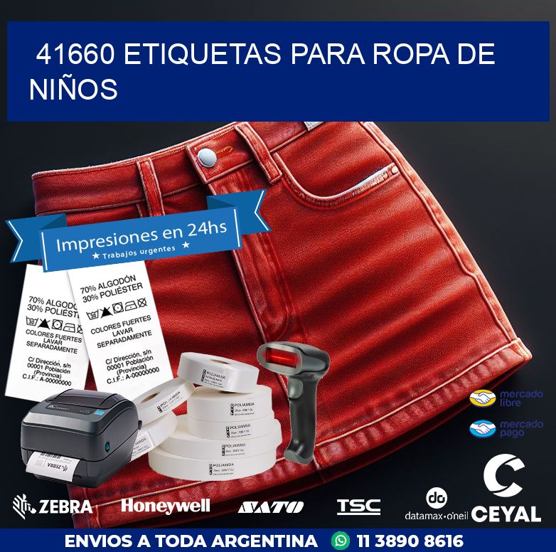 41660 ETIQUETAS PARA ROPA DE NIÑOS