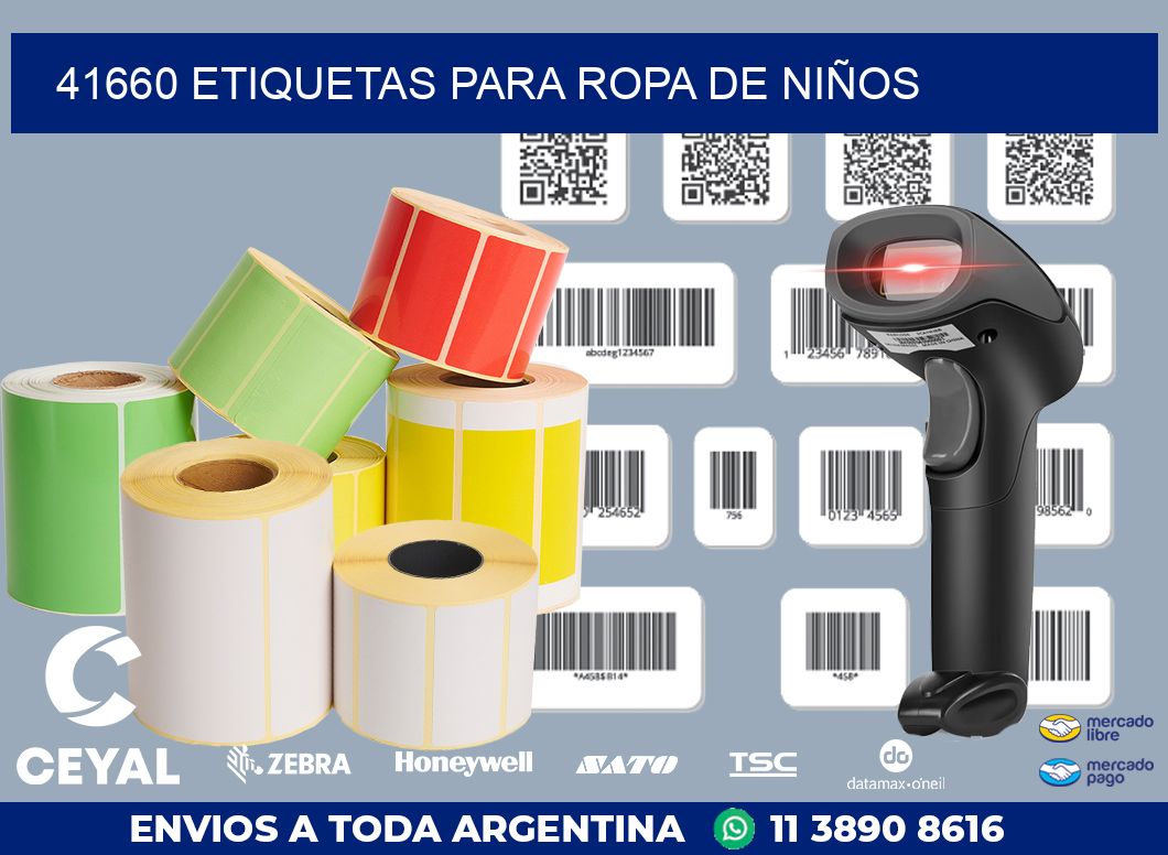 41660 ETIQUETAS PARA ROPA DE NIÑOS