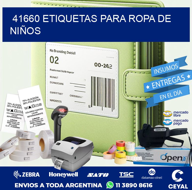 41660 ETIQUETAS PARA ROPA DE NIÑOS